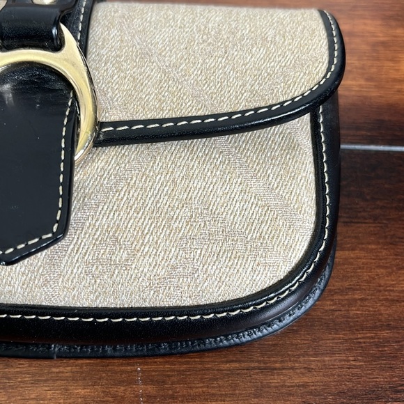 Dooney & Bourke Fabric and Leather Wristlet Clutch Coin Purse Buckle - Picture 2 of 15